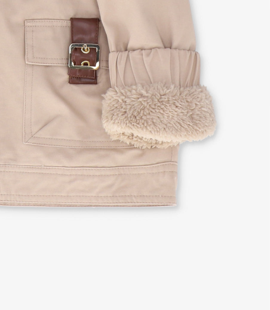 Chaqueta niña aviador beige Limonada-4