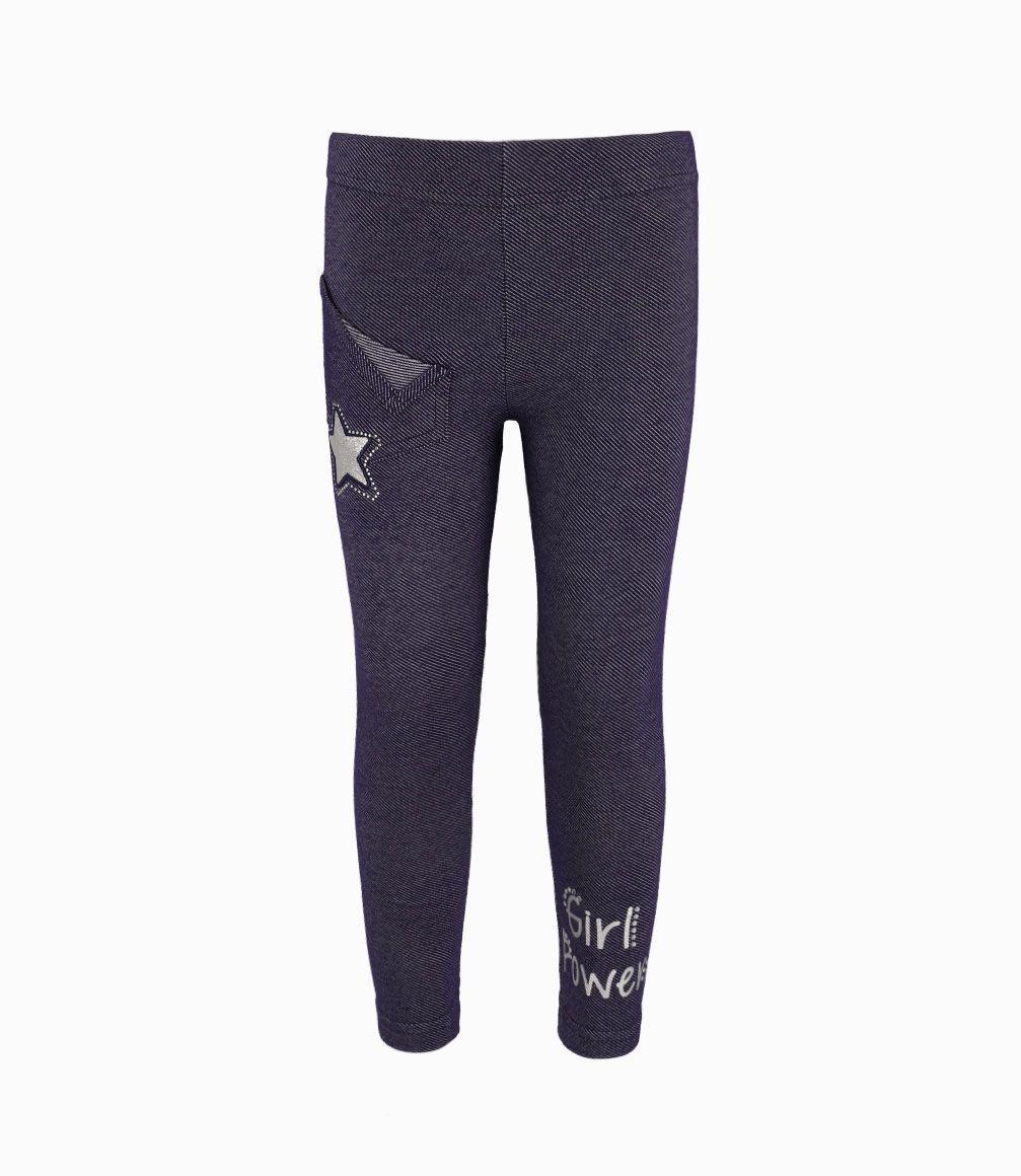 Calza Con Parche De Estrella Niña Denim Azul Limonada-0