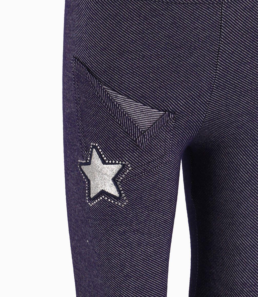 Calza Con Parche De Estrella Niña Denim Azul Limonada-1