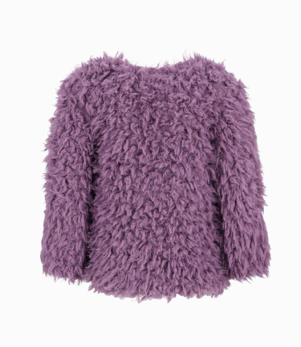 Chaqueta bebé con pompones morado Limonada-1