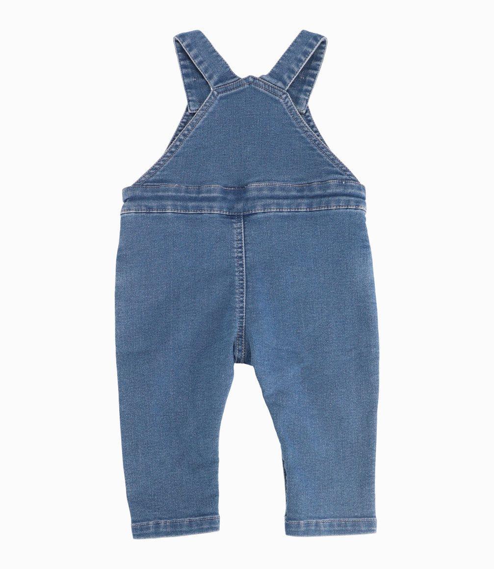 Jardinera Con Parches Bebé Niño Denim Celeste Black and Blue-1
