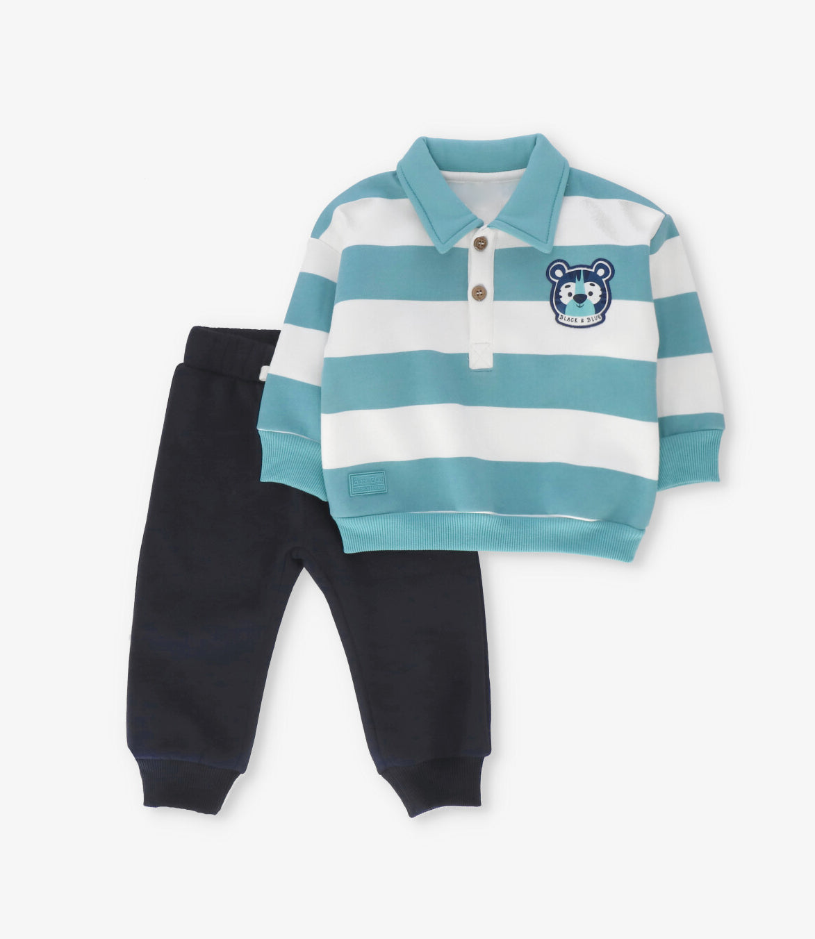 Buzo bebé a rayas menta Black and Blue-0