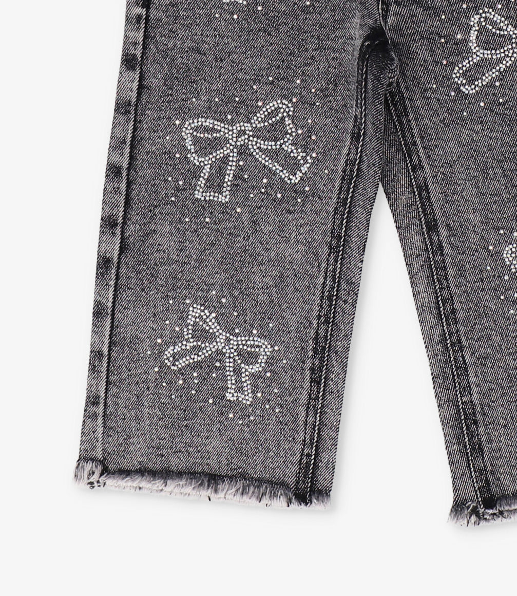 Jeans niña con lazos negro Limonada-3