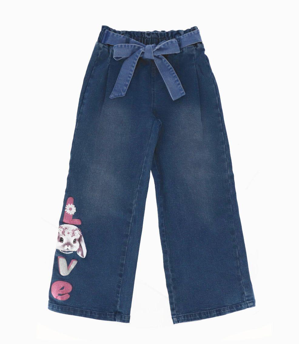 Jeans niña love celeste Limonada-0