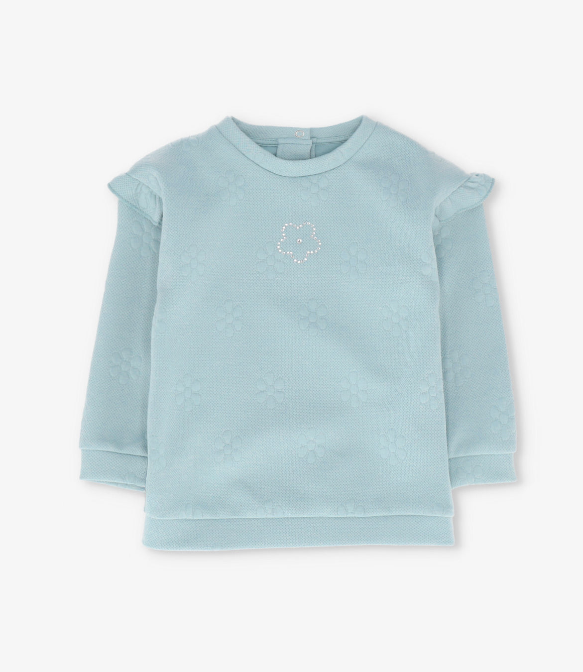 Conjunto bebé con flores turquesa Limonada-2