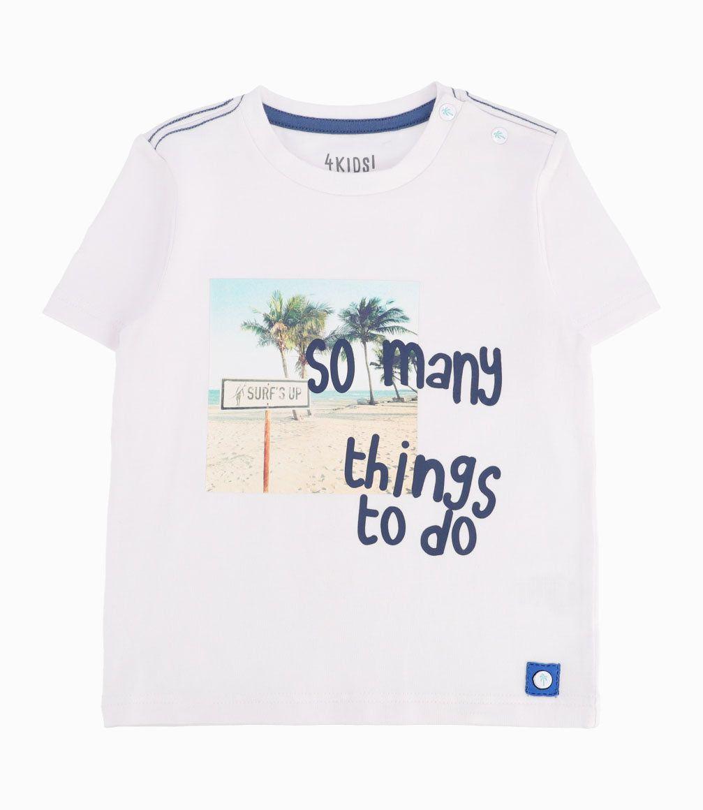 Polera Bebé Niño Con Estampado Blanco-0