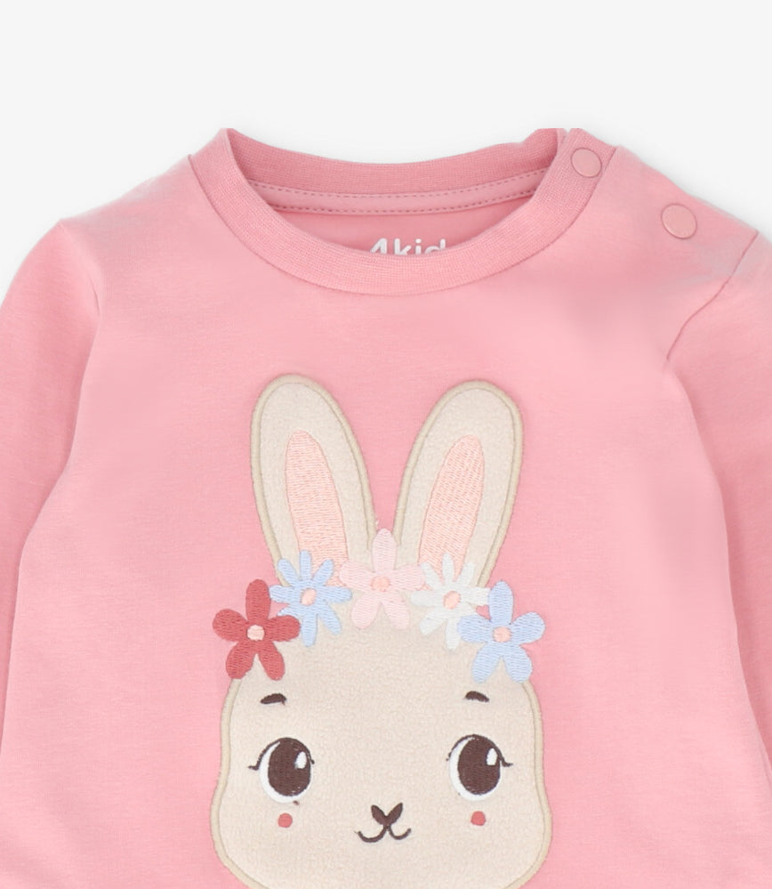Polera manga larga bebé conejo rosado 4 Kids-2