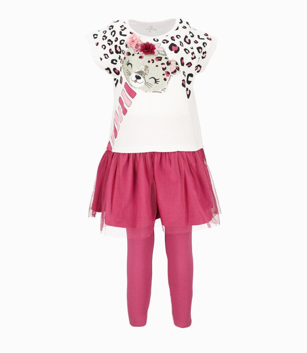 Conjunto niña con tul burdeo Limonada-1