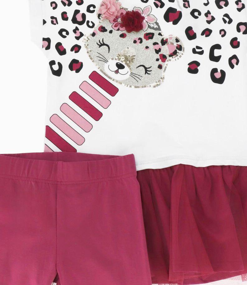 Conjunto niña con tul burdeo Limonada-4