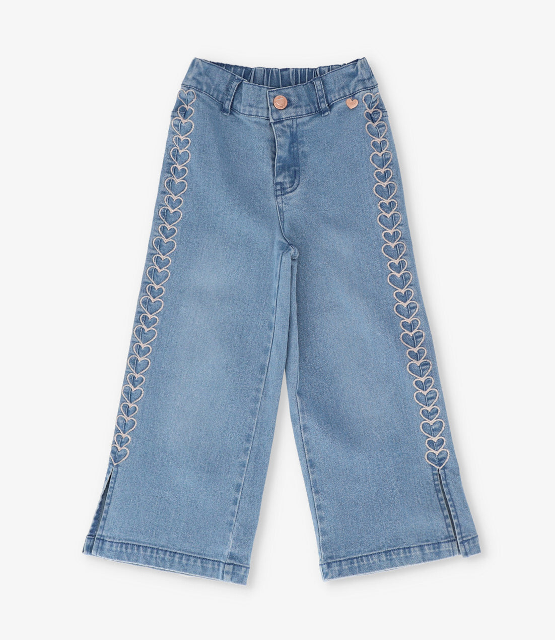 Jeans niña con corazones denim celeste 4 Kids-0