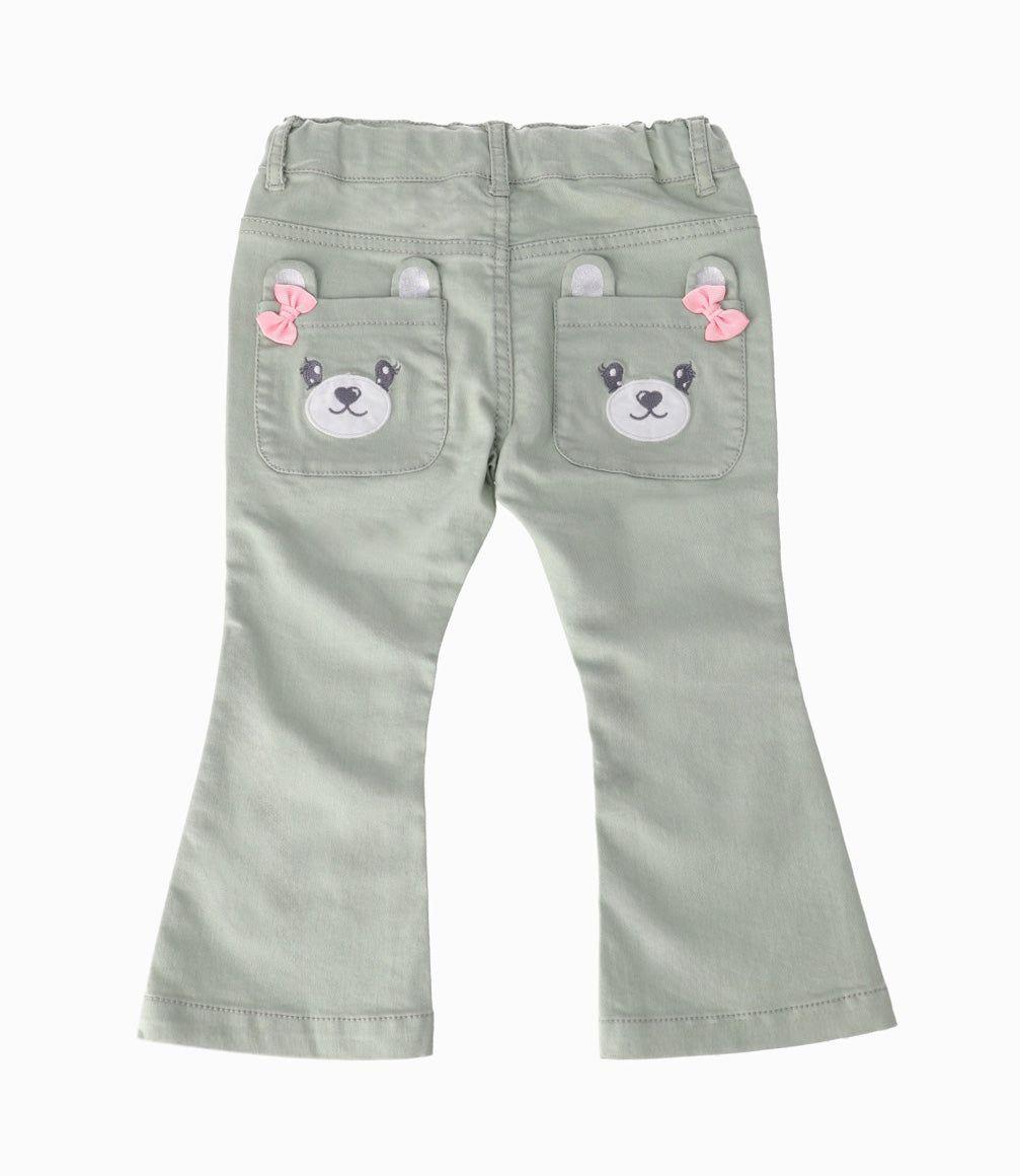 Pantalón bebé con oso verde Limonada-1