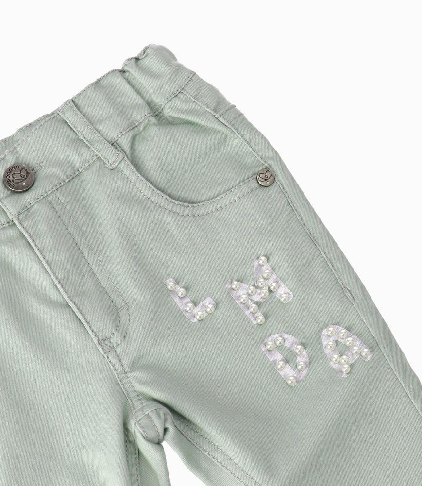 Pantalón bebé con oso verde Limonada-2
