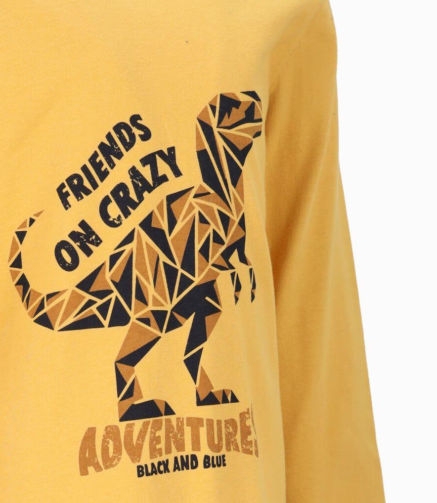 Polera niño con dinosaurio mostaza Black and Blue-2