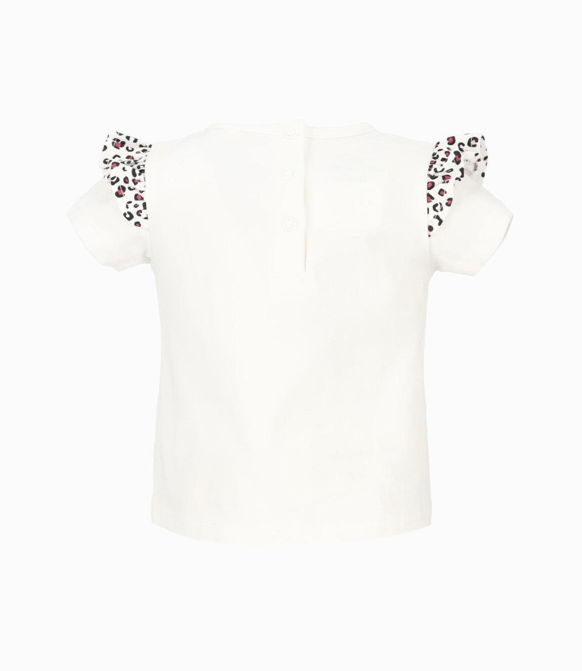 Polera manga corta bebé con leopardo blanco Limonada-1