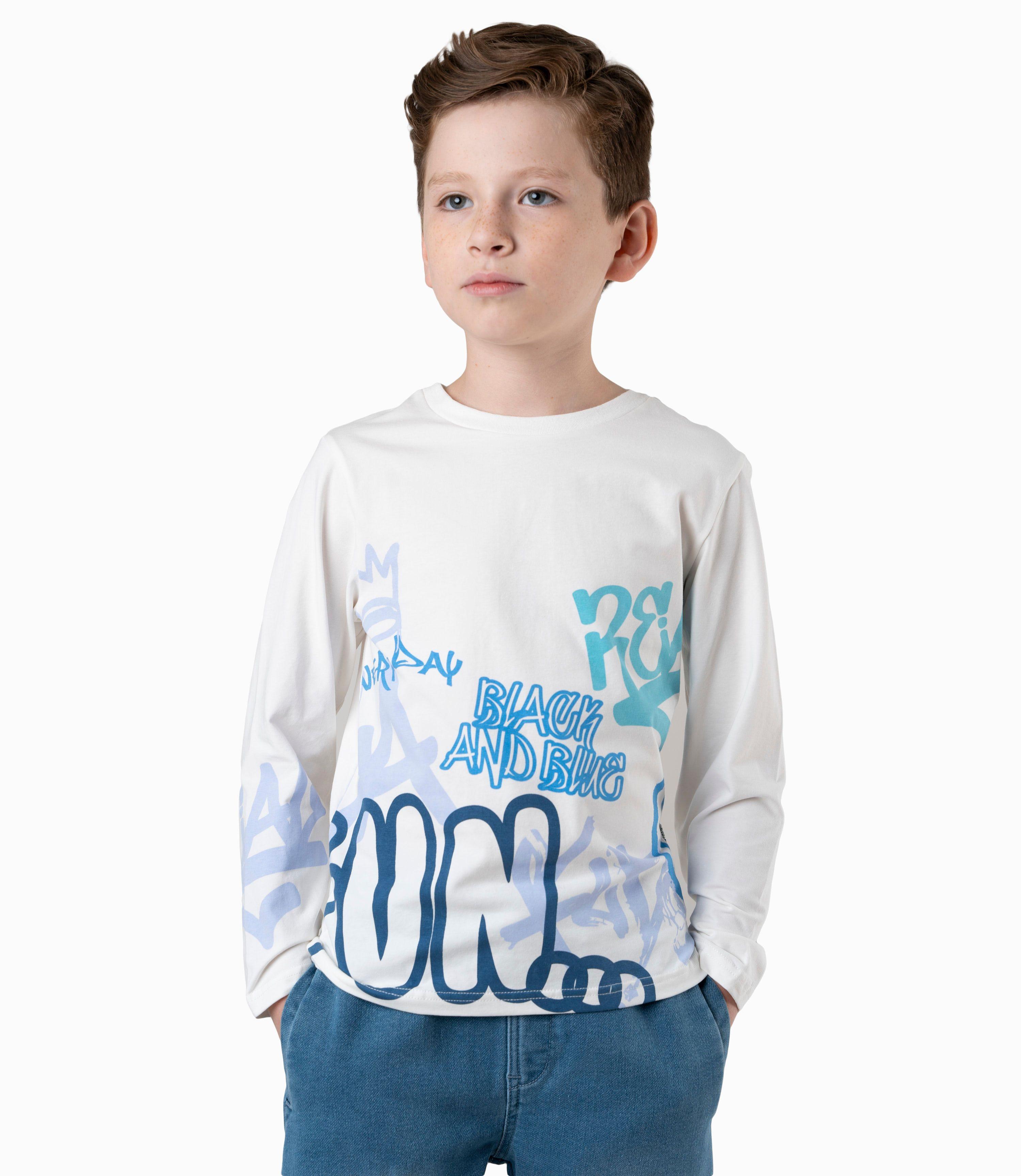 Polera niño con grafitis blanco Black and Blue-0