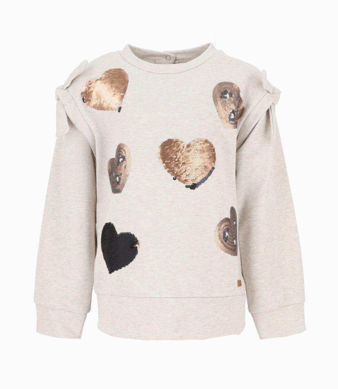 Polerón niña con corazones beige Limonada-0