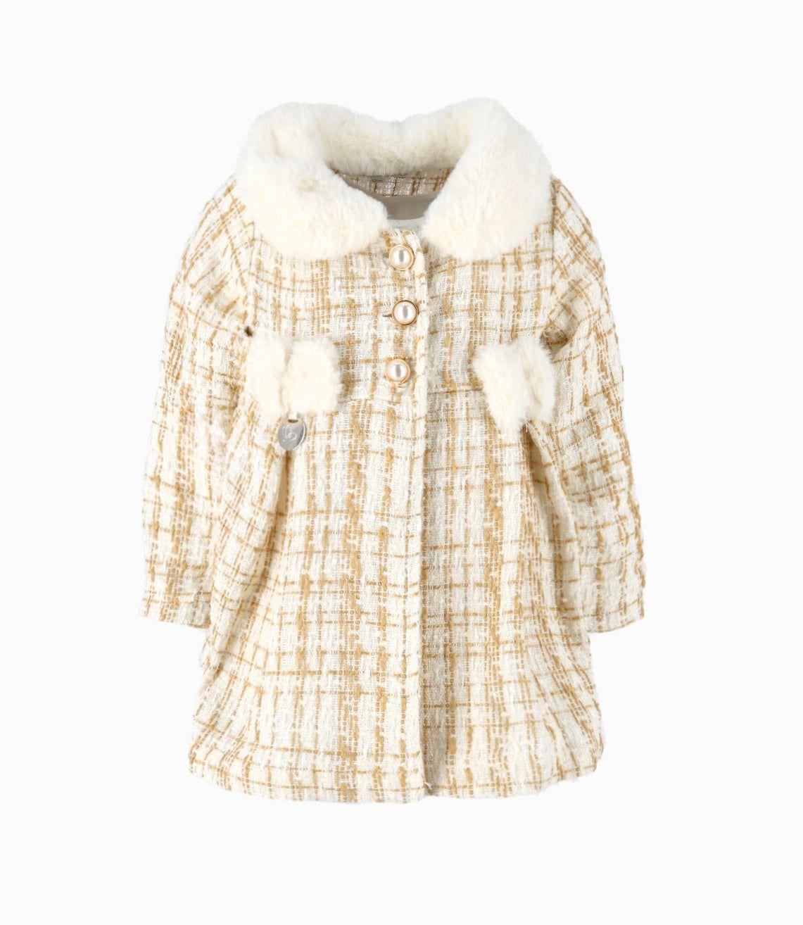 Conjunto bebés de vestido y abrigo blanco Limonada-3