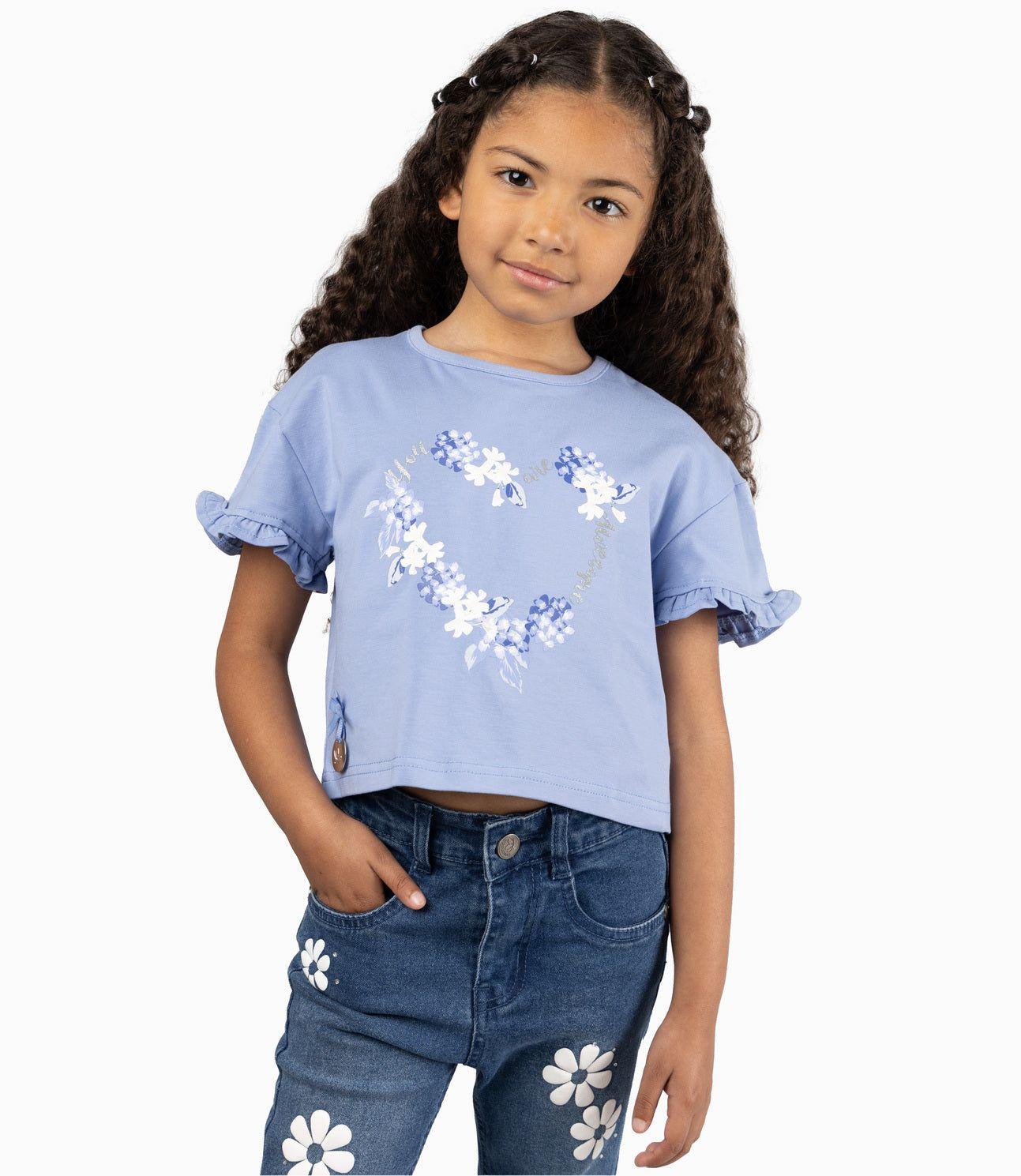 Polera Niña Corta Con Corazón-0