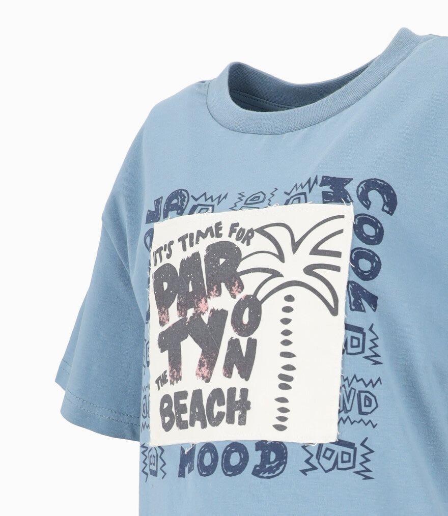 Polera manga corta niño cool mood azul Black and Blue-3