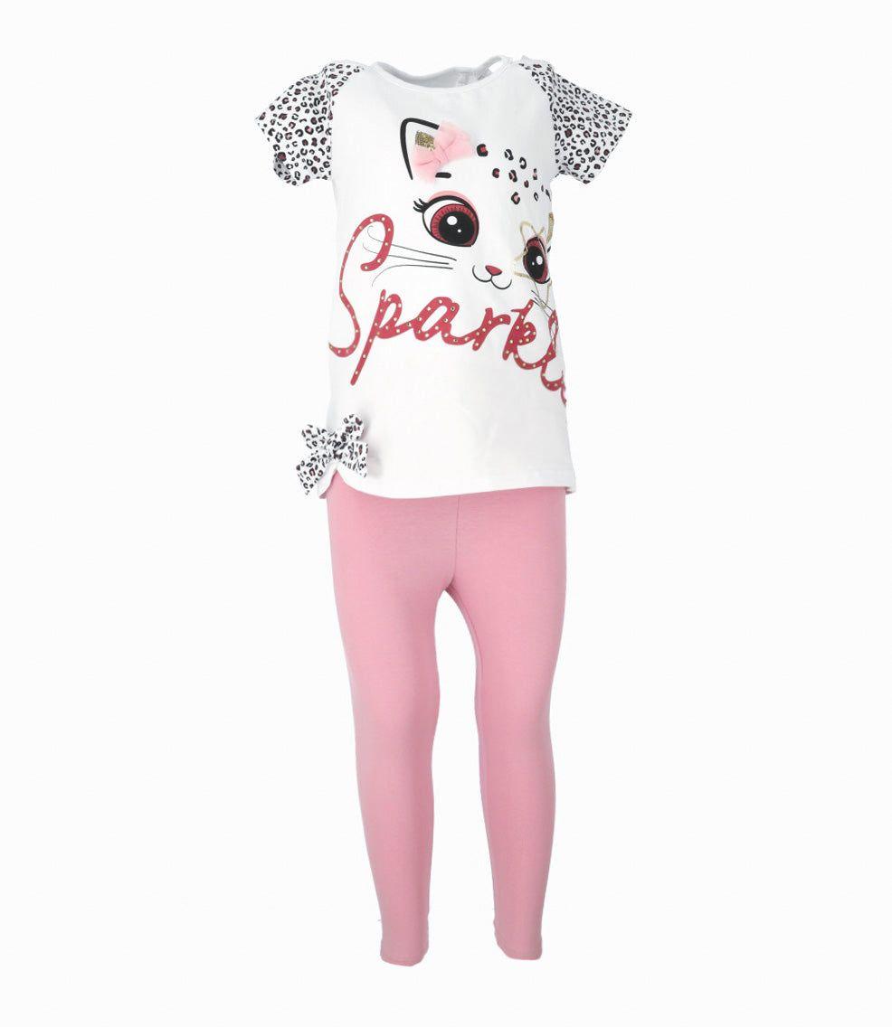 Conjunto niña con lazo blanco Limonada-0