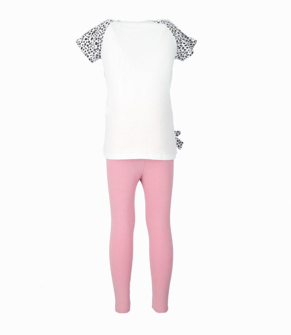 Conjunto niña con lazo blanco Limonada-1