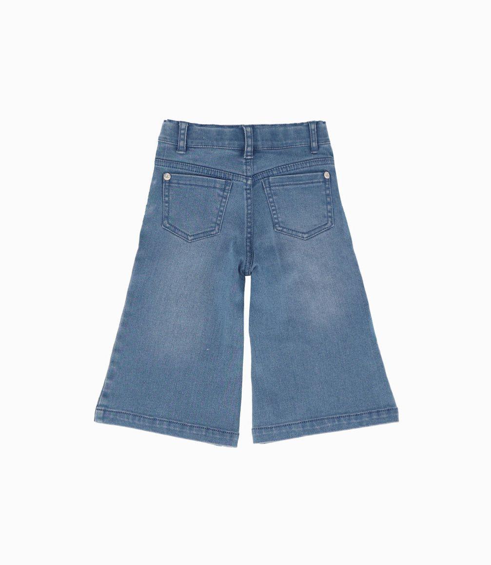 Jeans bebé acampanado con brillos celeste Limonada-1