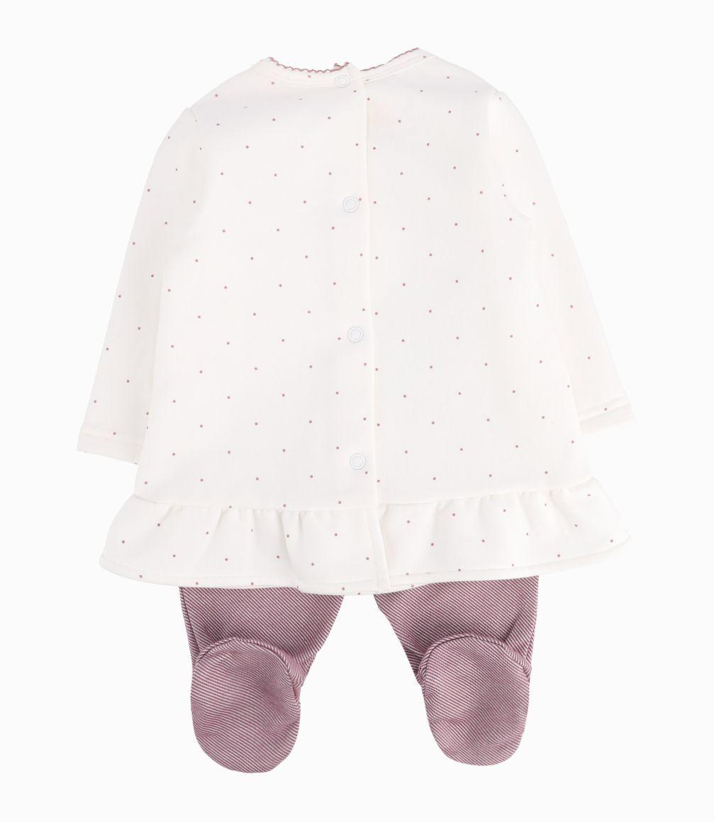 Conjunto Recién Nacida De Polera Y Calzas Limonada Uva-1