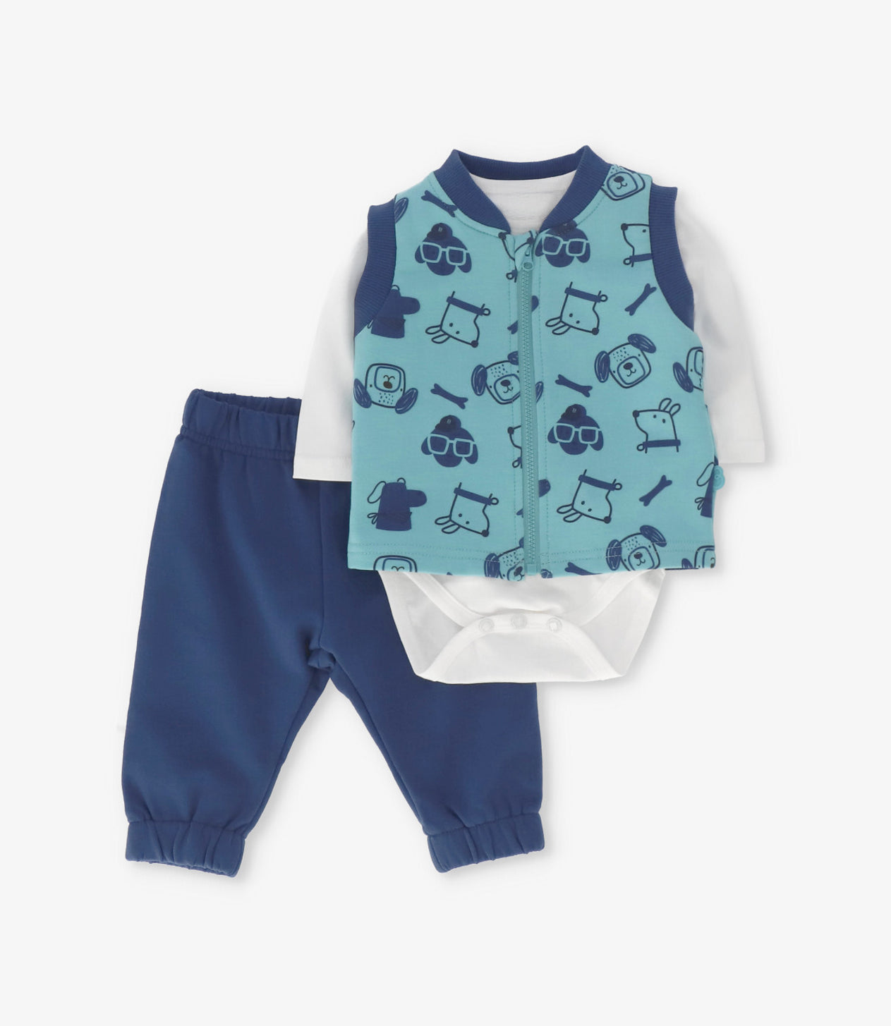 Conjunto recién nacido 3 piezas menta Black and Blue-0
