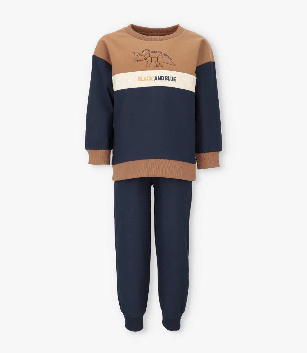 Buzo niño con dinosaurio camel Black and blue-1