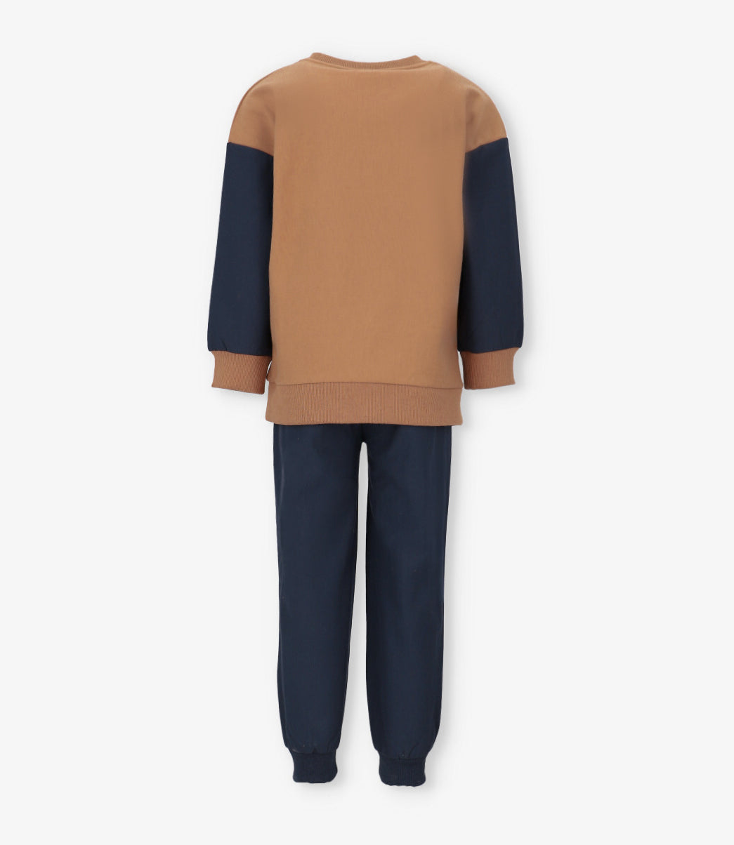 Buzo niño con dinosaurio camel Black and blue-2