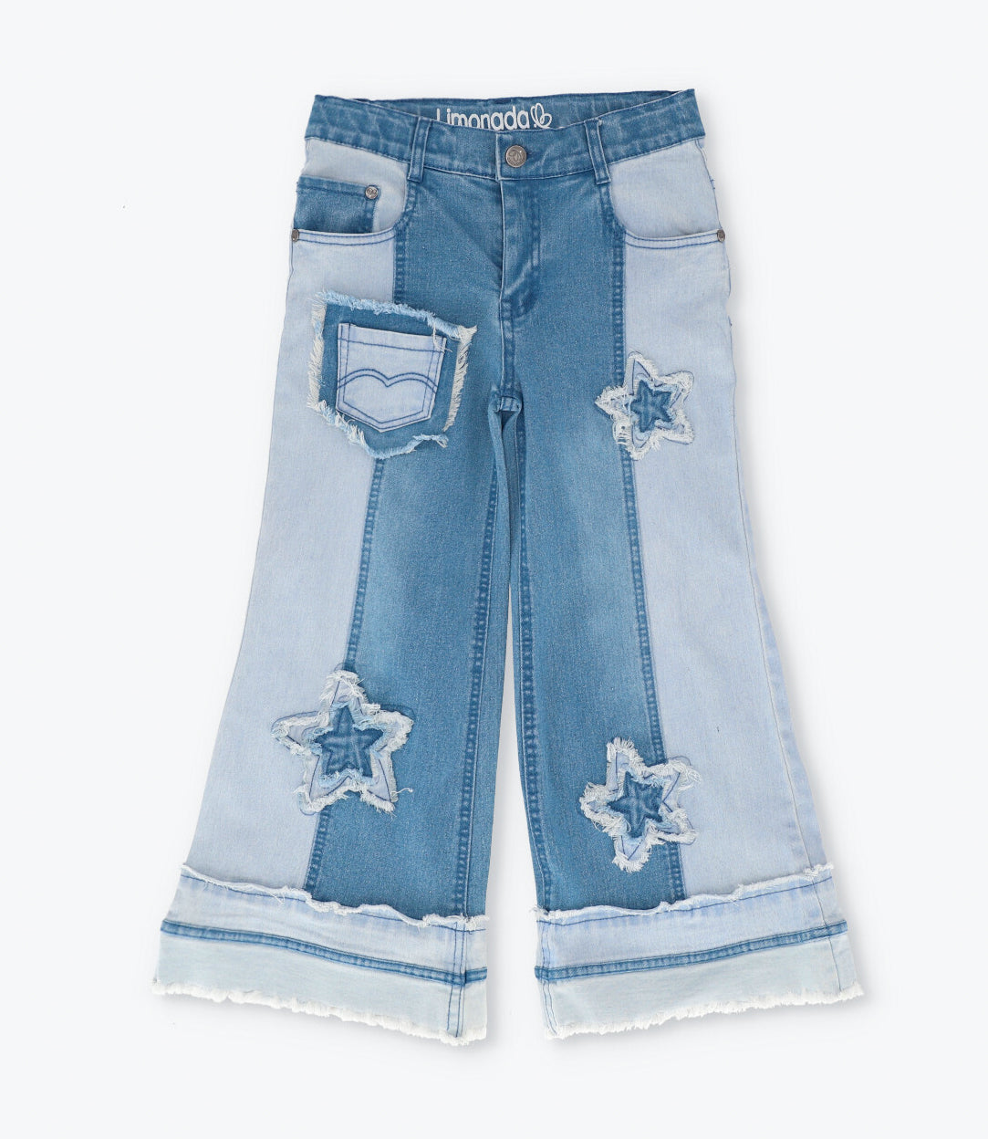 Jeans niña con estrellas denim celeste Limonada-1