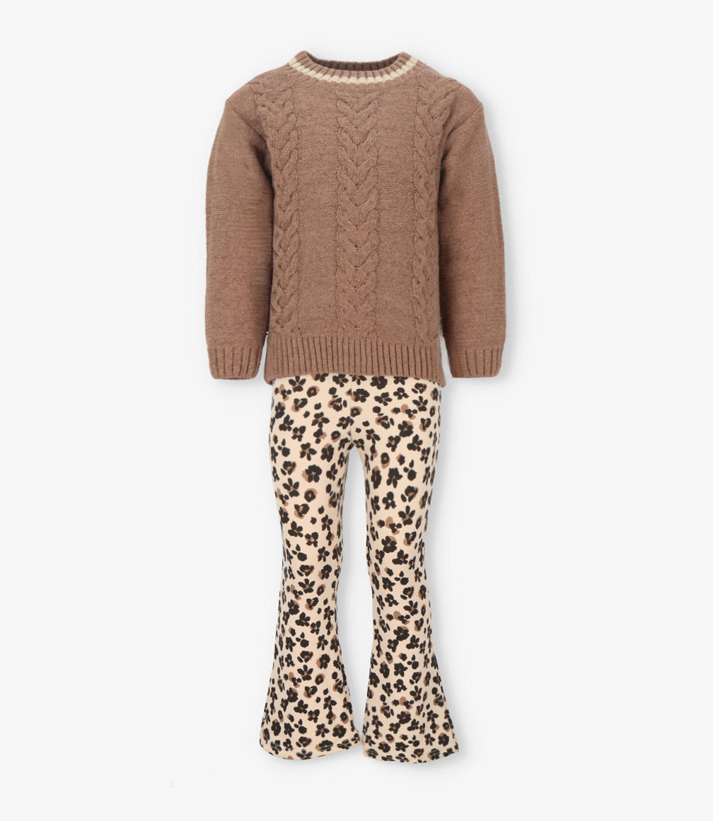 Conjunto niña animal print camel Limonada-1
