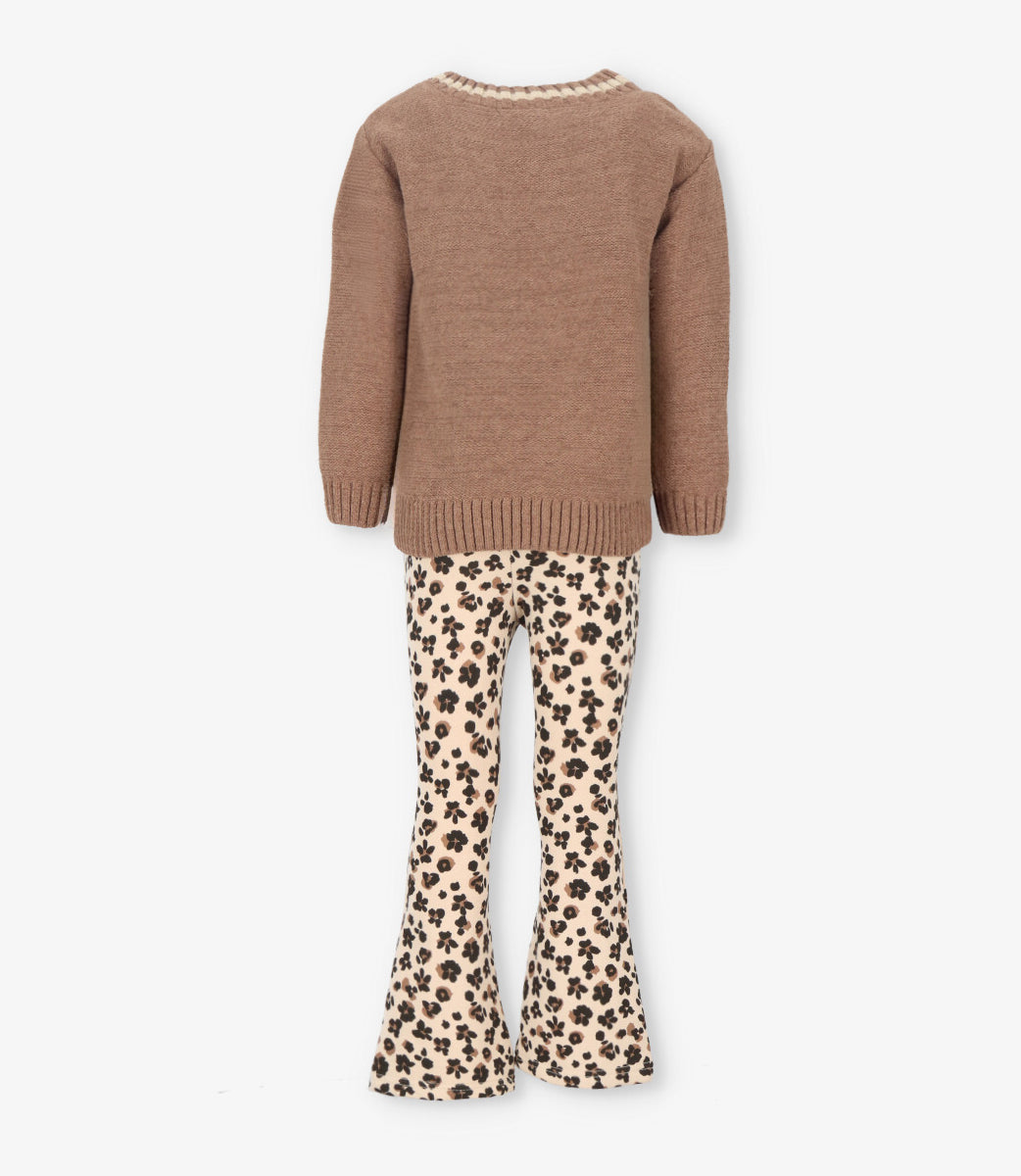 Conjunto niña animal print camel Limonada-2