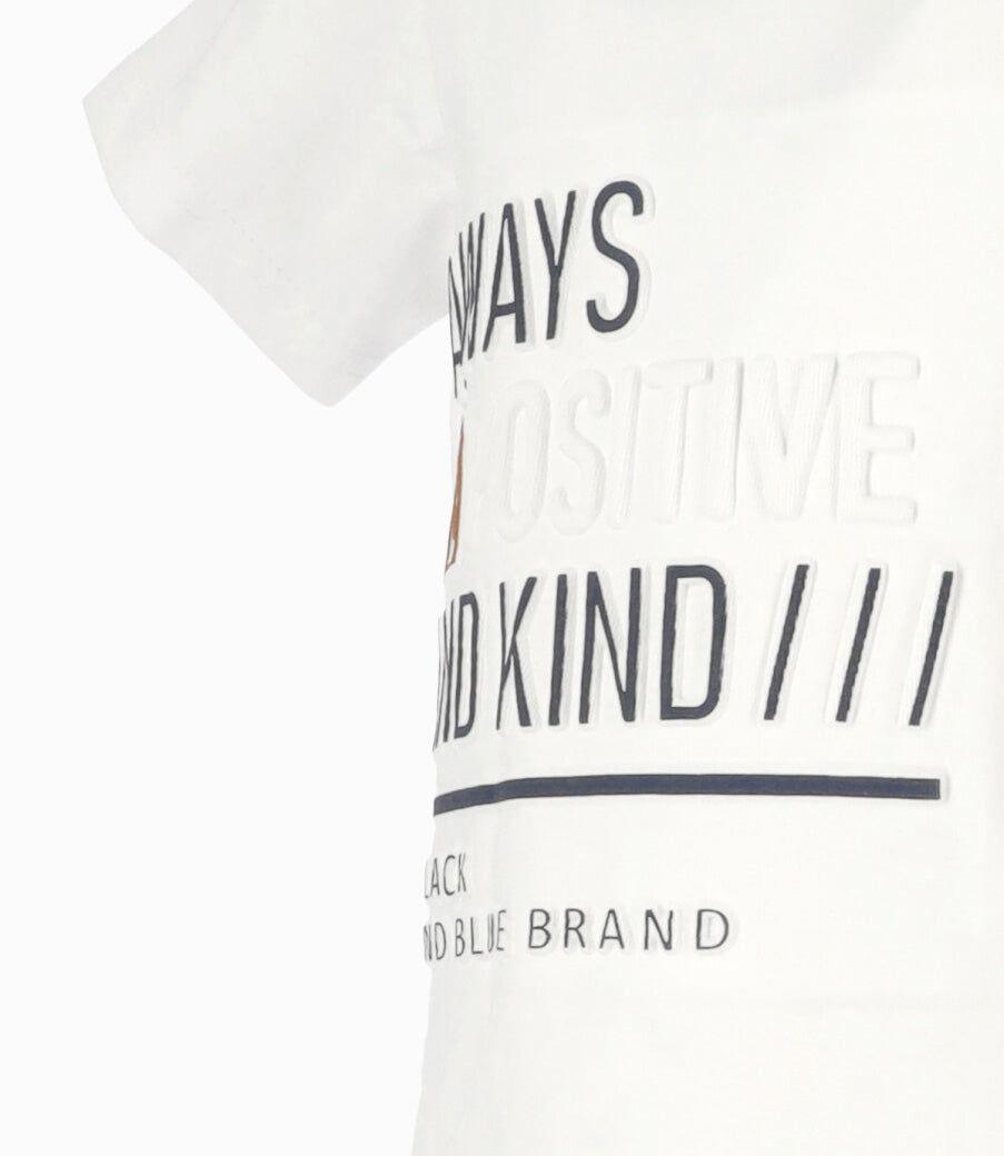 Polera manga corta bebé con relieve blanco Black and Blue-2