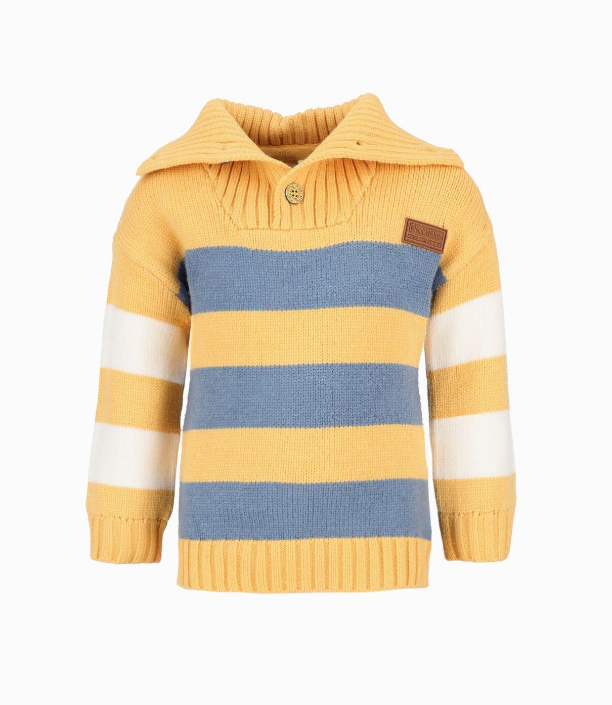 Chaleco bebés tejido mostaza Black and Blue-0