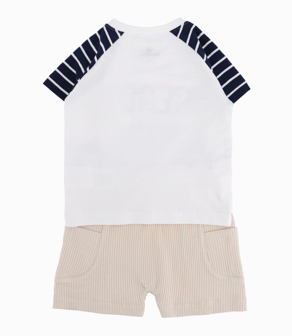 Conjunto Recién Nacido De Polera Y Bermudas Beige-7
