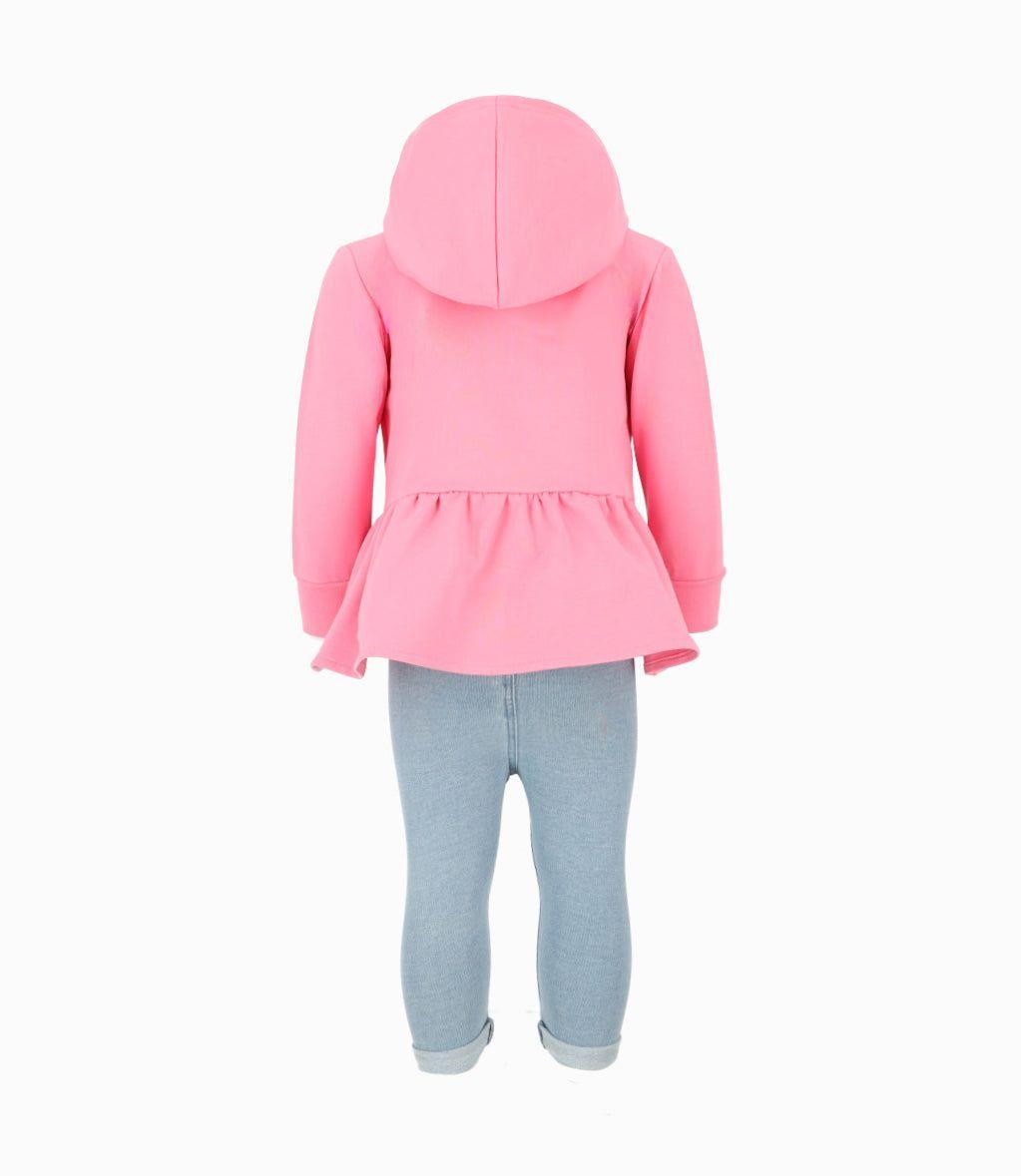 Conjunto bebé de polerón y calzas Rosado 4 Kids-1