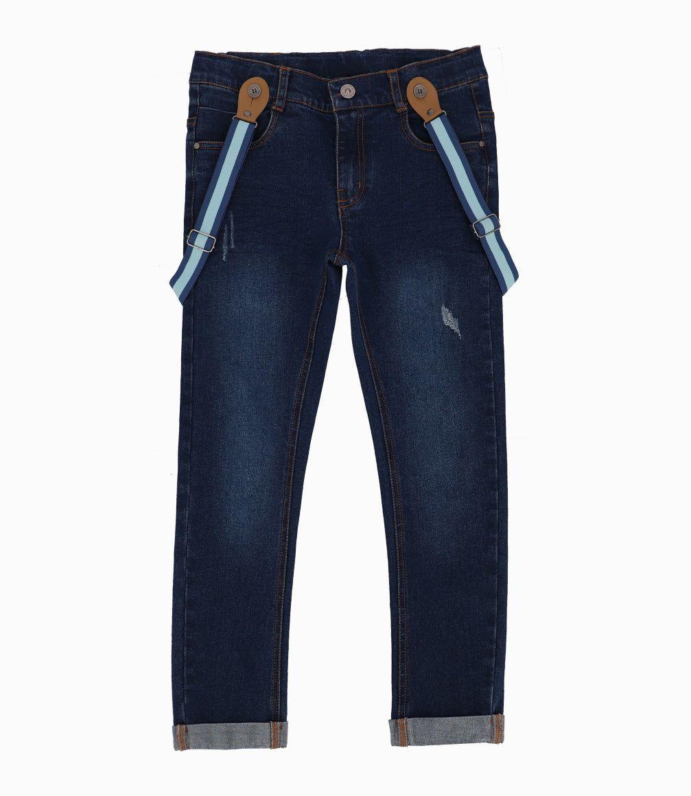 Jeans Niño Con Suspensores Denim Azul-2