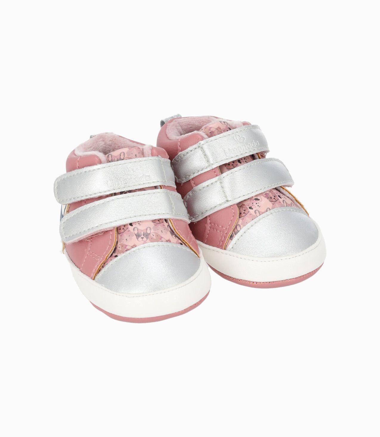 Botín recién nacida con perrito rosado Limonada-0