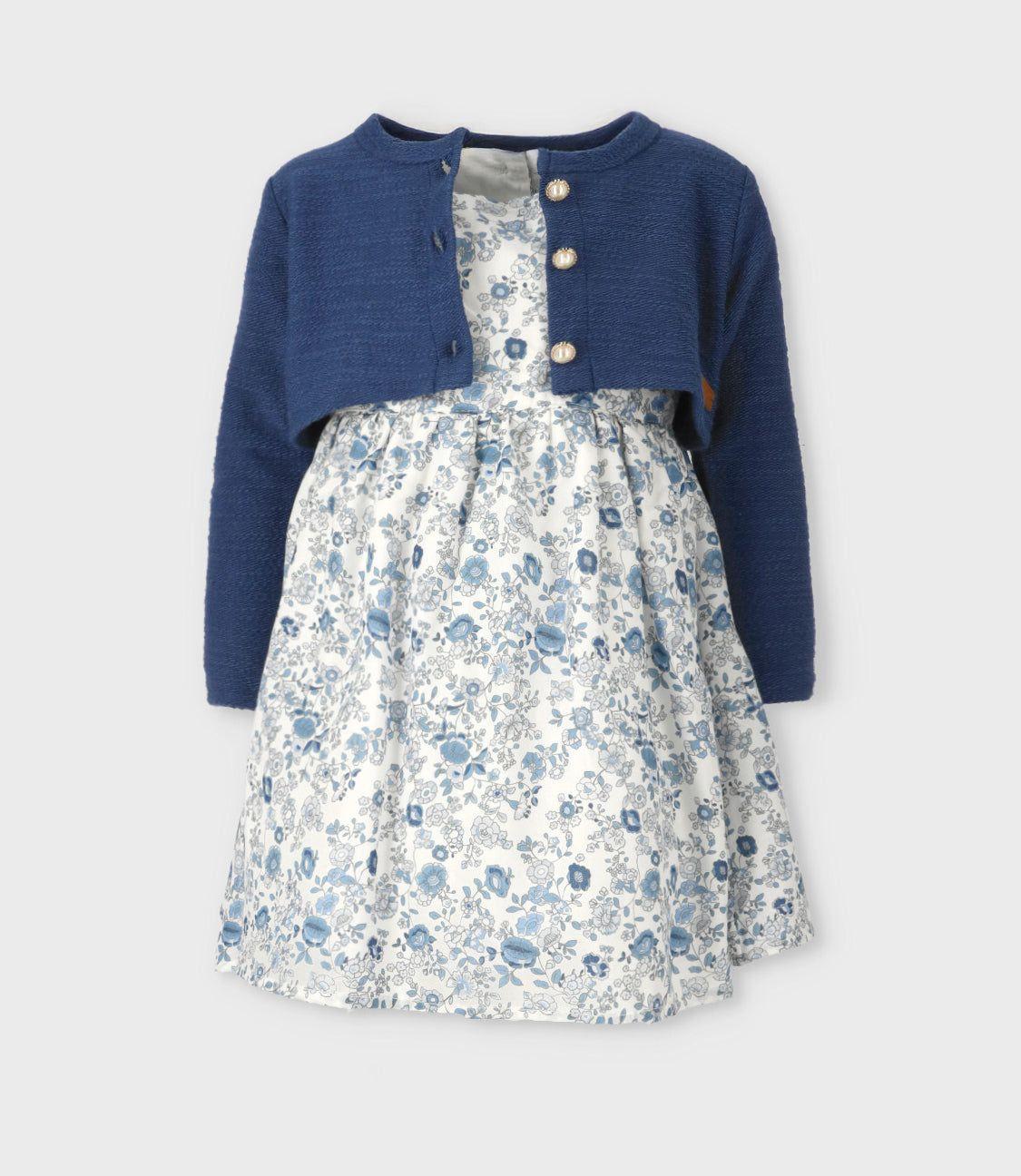 Vestido bebé floreado azul marino Limonada-1