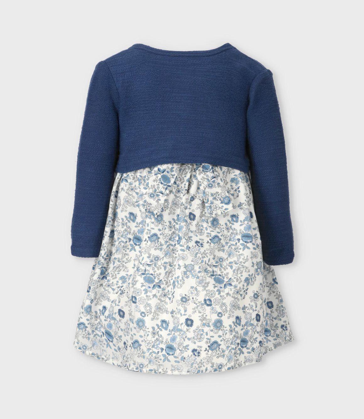 Vestido bebé floreado azul marino Limonada-2