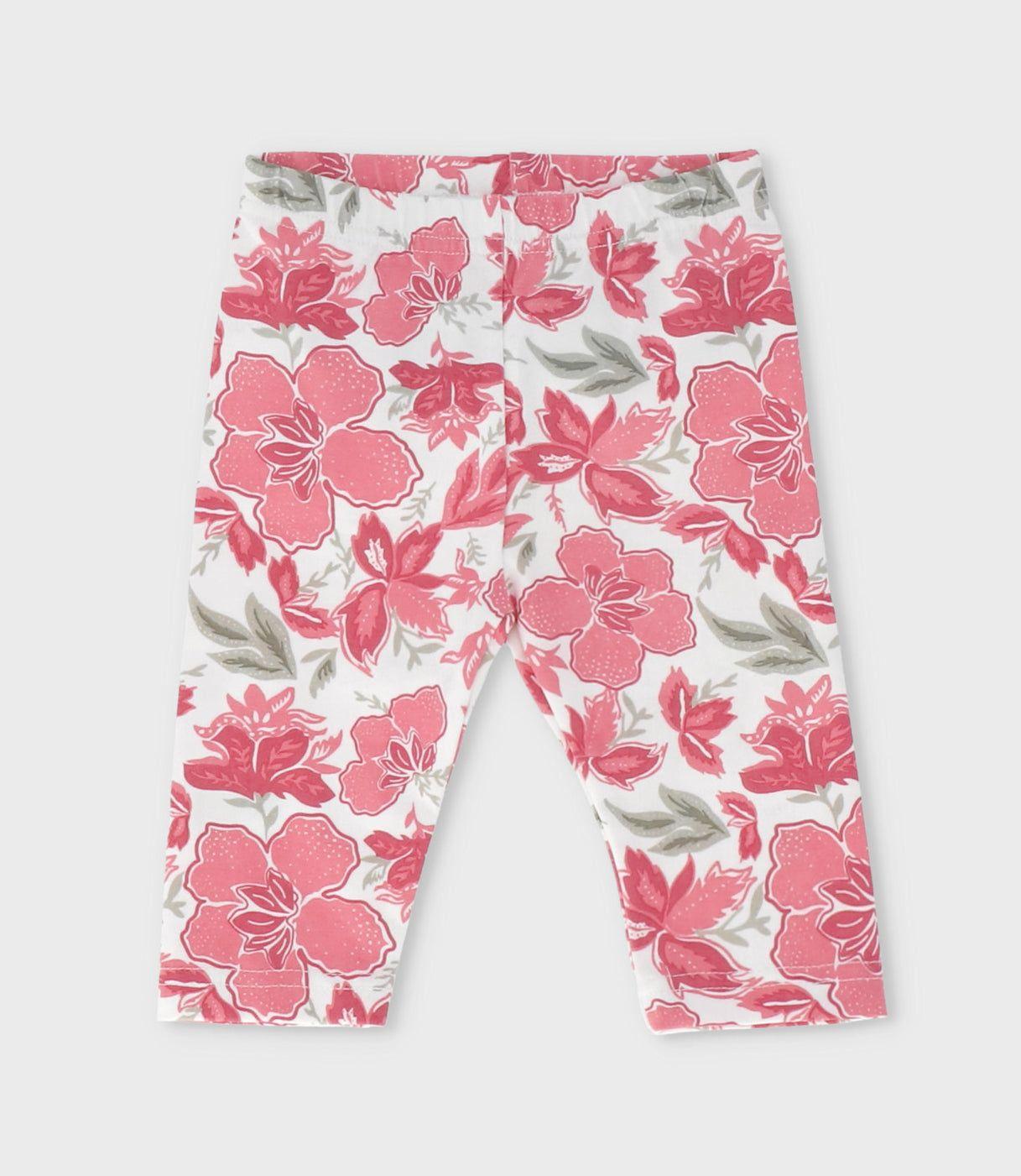 Conjunto recién nacida flores y vuelos coral Limonada-2