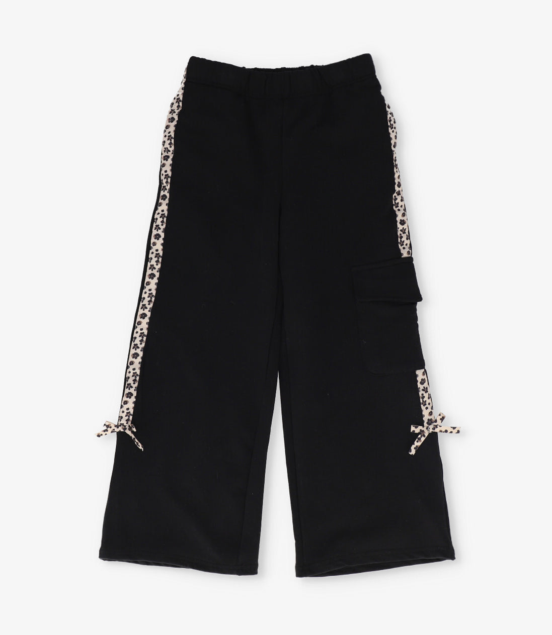 Pantalón buzo niña cargo negro Limonada-0