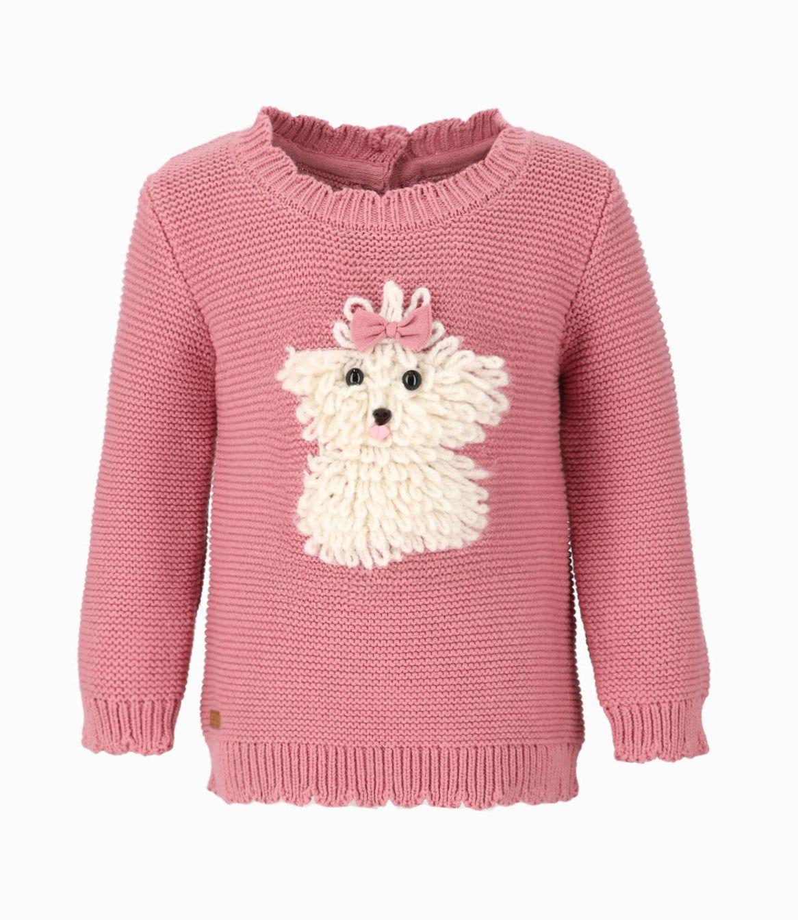 Chaleco niña con perrito coral Limonada-0