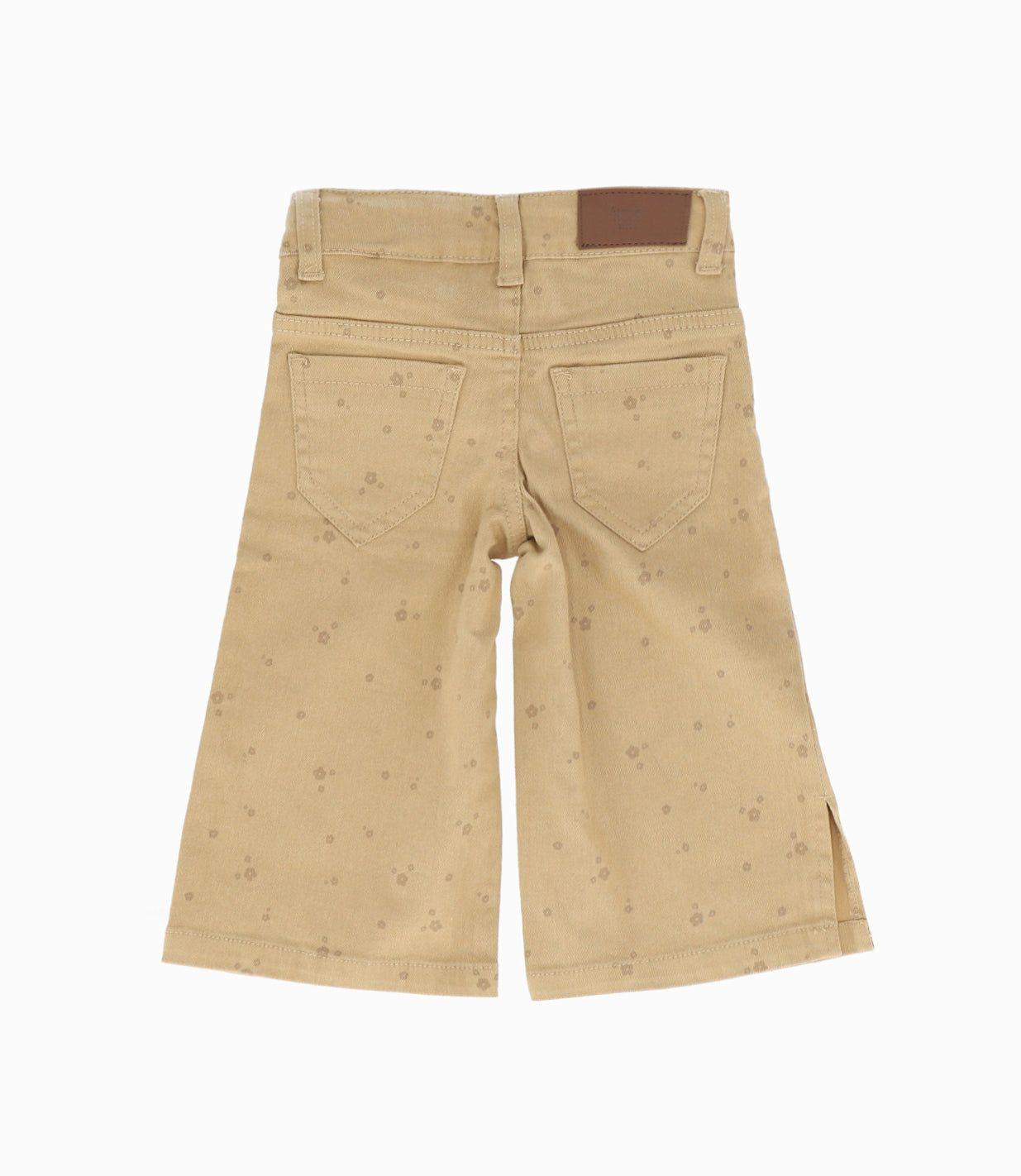 Pantalón bebés con flores beige 4 Kids-1