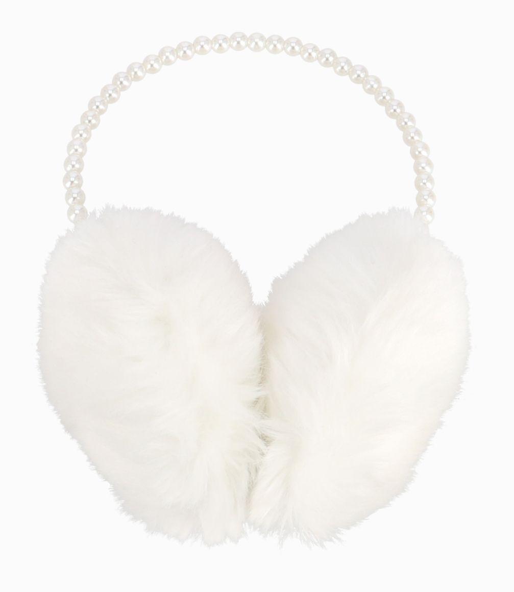 Orejeras Niña De Sherpa Con Perlas Limonada Crudo-0