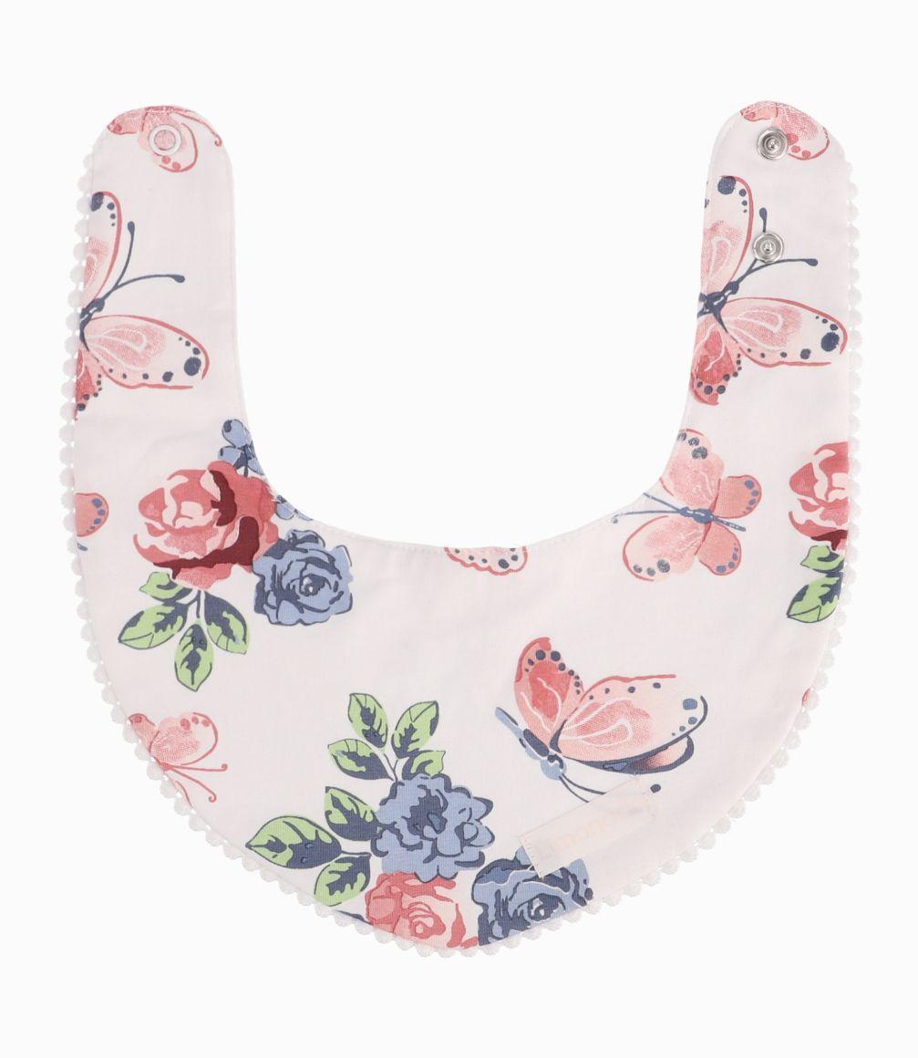 Pack Babero Recién Nacida Flores y Mariposas Limonada Rosado-3