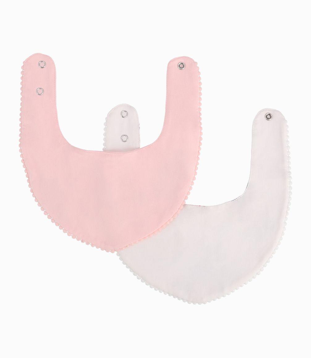 Pack Babero Recién Nacida Flores y Mariposas Limonada Rosado-1