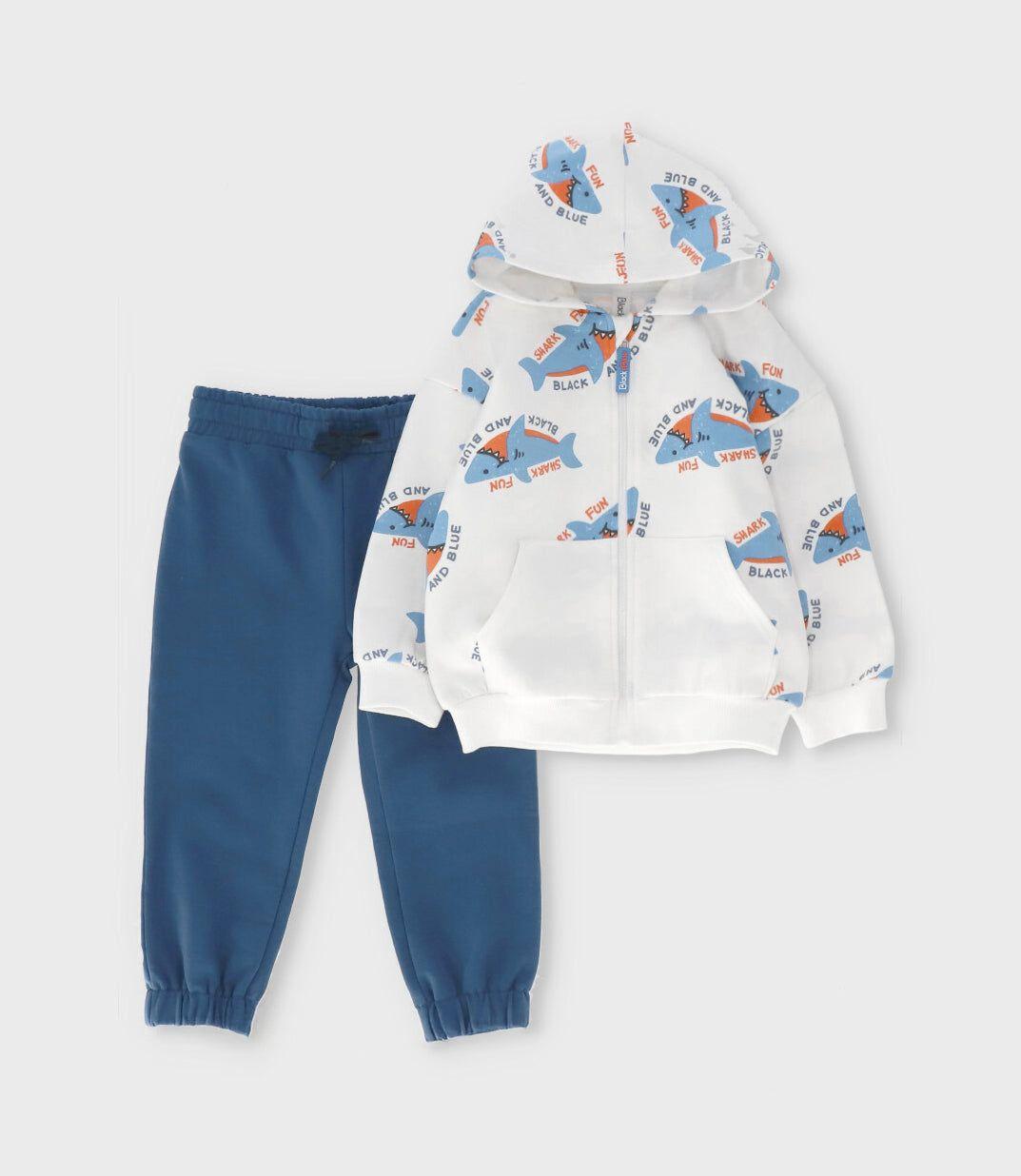 Buzo bebé con tiburones crudo Black and Blue-1