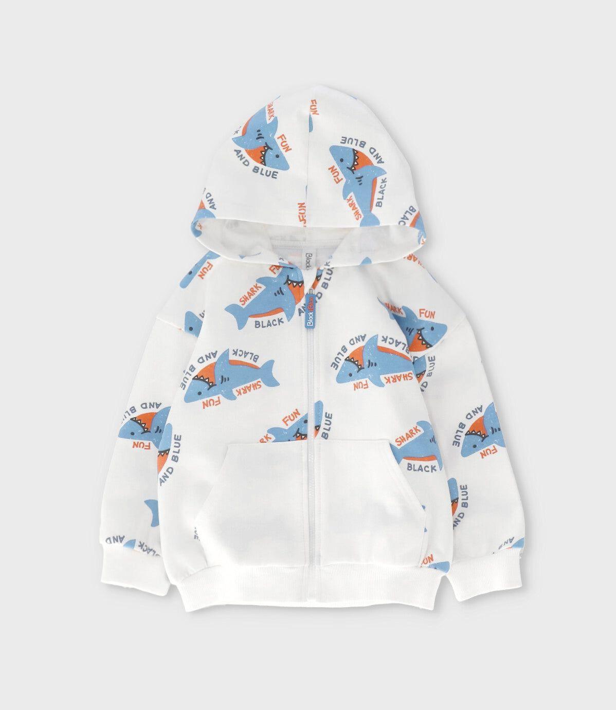 Buzo bebé con tiburones crudo Black and Blue-2